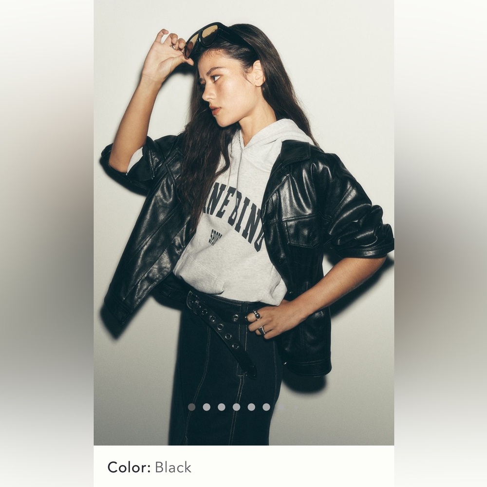 The Weston Faux Leather Boyfriend Jacket by Pilcro-blk-XS